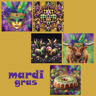zipper bag panels  Mardi Gras