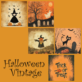 zipper bag panels Halloween Vintage