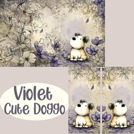 Notebook Cover-7.5x9.75 in Violet Cute Doggo