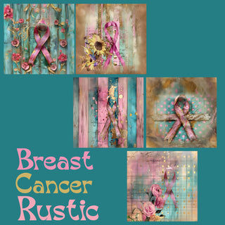 zipper bag panels Breast Cancer Rustic
