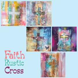 zipper bag panels NEW STYLE Faith Rustic Cross