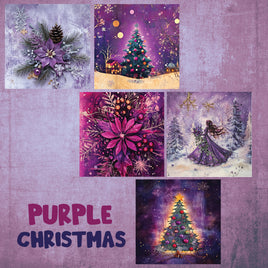 zipper bag panels Purple Christmas