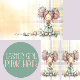 Notebook Cover-7.5x9.75 in Easter Girl Pink Hair