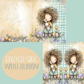Notebook Cover-7.5x9.75 in Easter Girl with Bunny