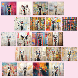 zipper bag panels NEW STYLE Crazy Cats Gift Card (4.5x5) Jumbo