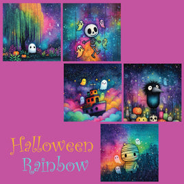 zipper bag panels Halloween Rainbow