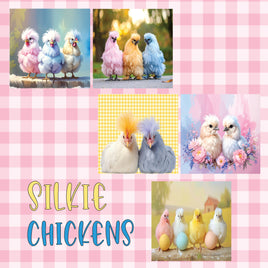 zipper bag panels NEW STYLE Silkie Chickens