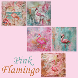 zipper bag panels Pink Flamingo