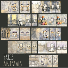Mini Notebook Covers- Paris Animals