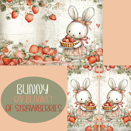 Notebook Cover-7.5x9.75 in Bunny on Blanket of Strawberries