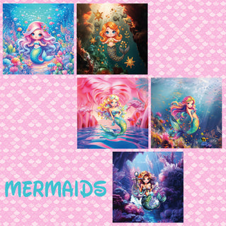 zipper bag panels Mermaids