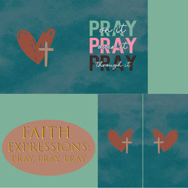 Notebook Cover-7.5x9.75 in Faith Expressions: Pray Pray Pray