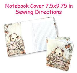 Sewing Pattern Notebook Cover 7.5x9.75 in DIGITAL DOWNLOAD