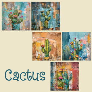 zipper bag panels Cactus