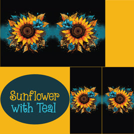 Notebook Cover-7.5x9.75 in Sunflower with Teal