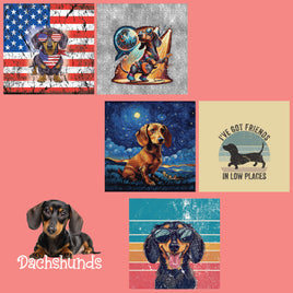 zipper bag panels NEW STYLE Dachshunds