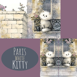 Notebook Cover-7.5x9.75 in Paris White Kitty