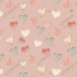 Valentine Hearts on Light Rose Gold