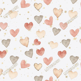 Valentine Hearts on Off White