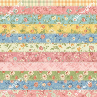 Quilted Floral Stripes