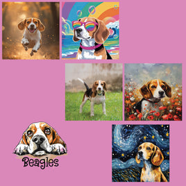 zipper bag panels NEW STYLE Beagles