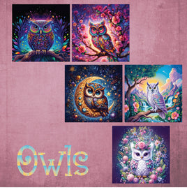 zipper bag panels Owls
