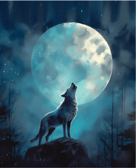 Printed Vinyl Panel 8.5x10.5 Wolf (Howl at the Moon)