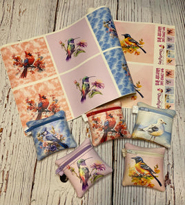 zipper bag panels NEW STYLE Birds