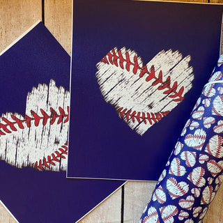 Panel Pack Baseball Hearts on Navy