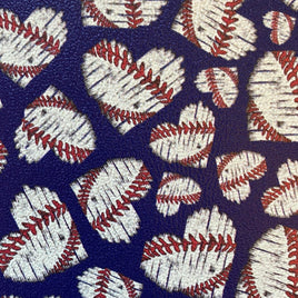 Baseball Hearts on Navy