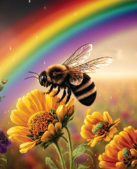 Printed Vinyl Panel 8.5x10.5 Bee and Rainbow