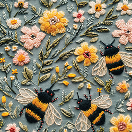 Bees Embroidered