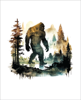 Printed Vinyl Panel 8.5x10.5 Big Foot on White