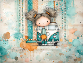 Glitterbug Booth Bundle Boho Girl with Bus