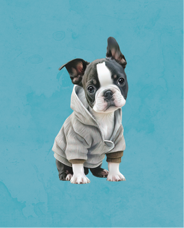 Printed Vinyl Panel 8.5x10.5 Boston Terrier