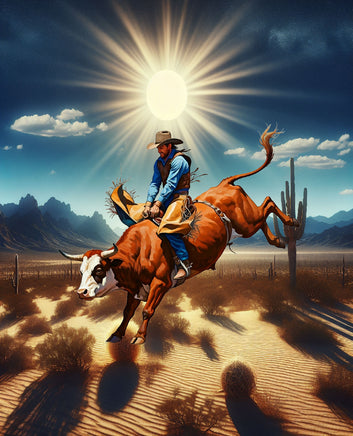 Bull Rider Tiles Printed Vinyl Panel 8.5x10.5 Bull Rider| Glitterbugfairy