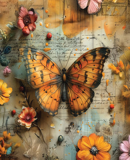 Butterfly with Flowers