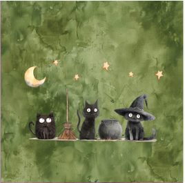 Glitterbug Big Bundle Halloween Black Cats on Green