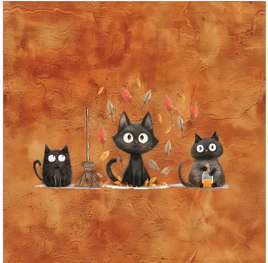 Glitterbug Big Bundle Halloween Black Cats on Orange