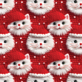 Winter Cats on Red