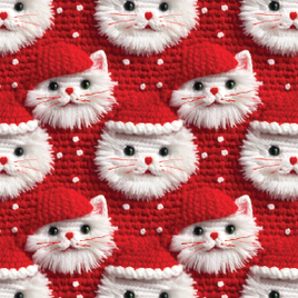 Winter Cats on Red