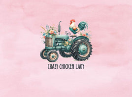 Tote Panel Chicken Crazy Lady