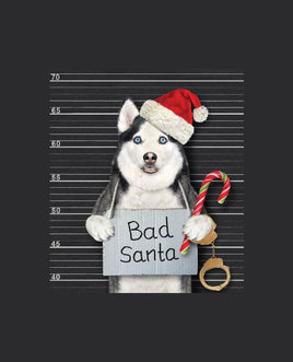 Printed Vinyl Panel 8.5x10.5 Christmas Dog Bad Santa