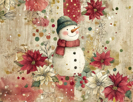 Tote Panel Christmas Morning Snowman
