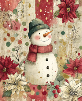 Printed Vinyl Panel 8.5x10.5 Christmas Morning Snowman