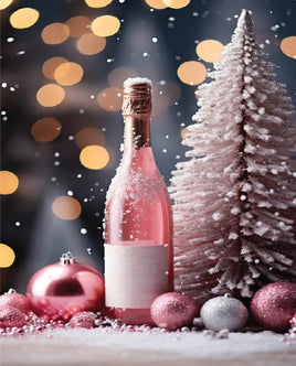 Printed Vinyl Panel 8.5x10.5 Christmas Pink Champagne