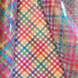 Clear Rainbow Pastel Plaid TPU