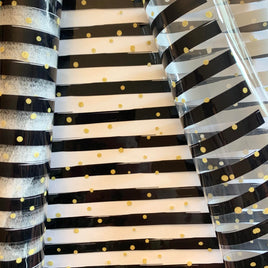 Clear Stripes Black with Gold Dots TPU