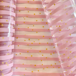Clear Stripes Light Pink with Gold Dots TPU