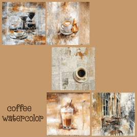 zipper bag panels NEW STYLE Coffee Watercolor